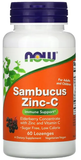 NOW Foods Sambucus Zinc-C Бузина с цинком и витамином С 60 леденцов 924248 фото